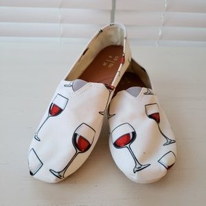 Red Wine Glass Canvas Shoes